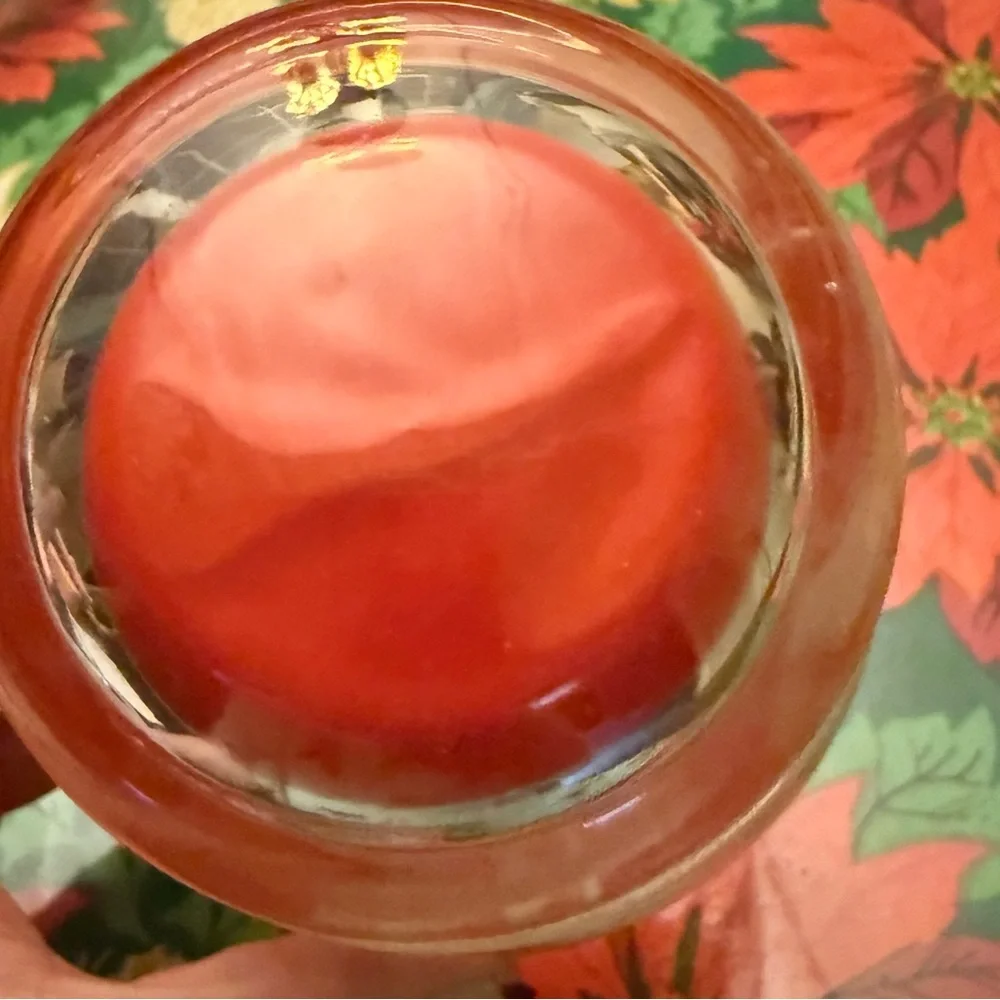 Glass Food Storage Jar with Orange Floral Design